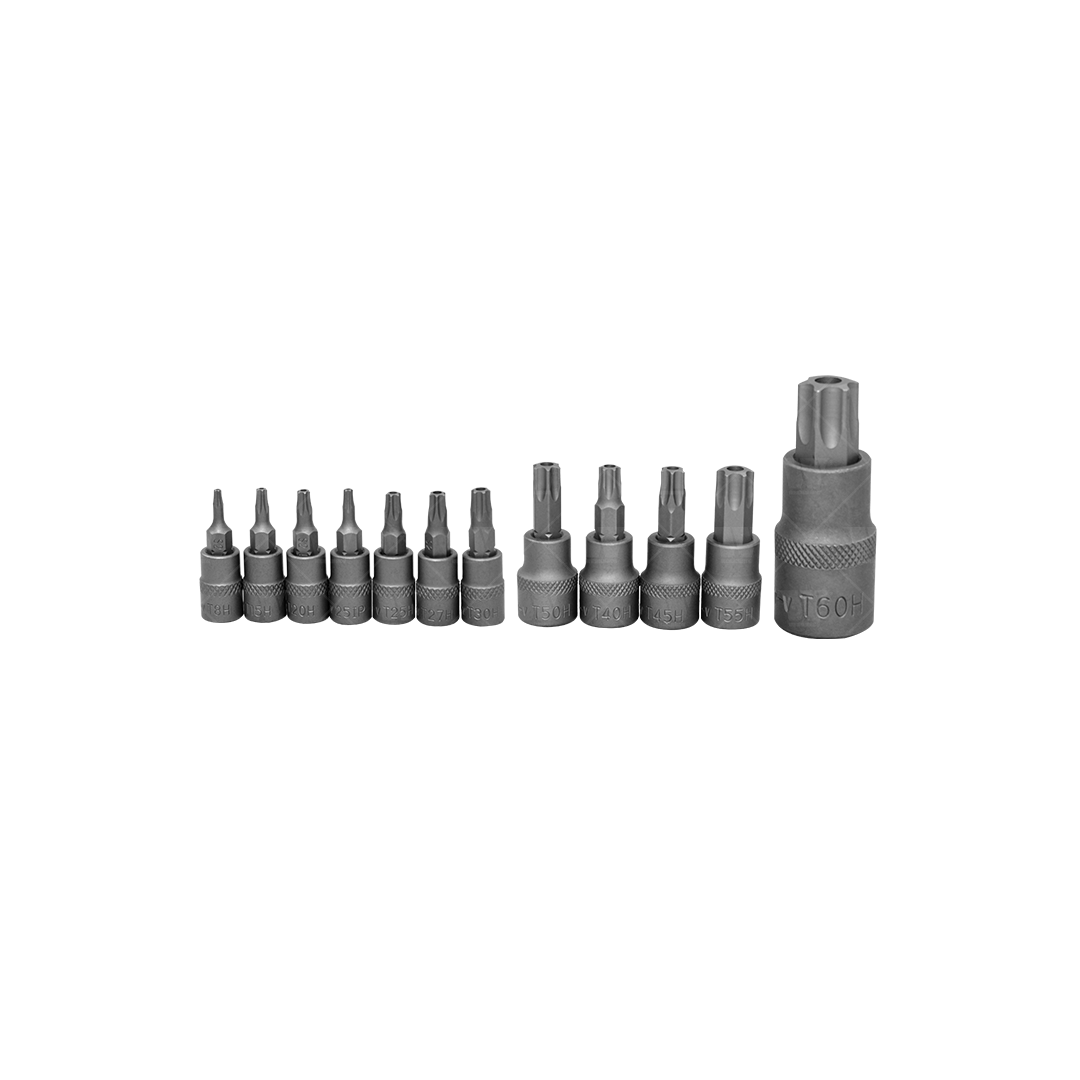 Juego puntas Torx de 12 piezas T8H-T60H S2 Acero zincado 1165-3-WW