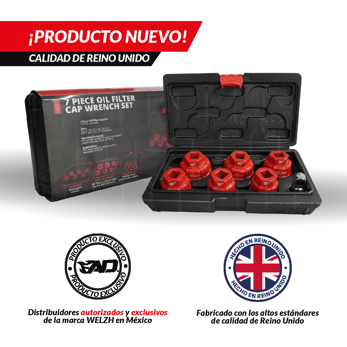 Juego de Llaves para Tapas de Filtro de Aceite; Juego de 7 Piezas 4268-WW