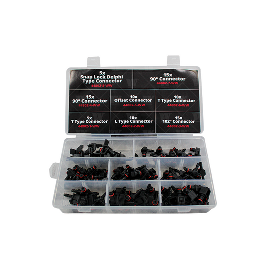 Surtido de conectores de retorno para inyector diesel, 85 piezas 44802-WW