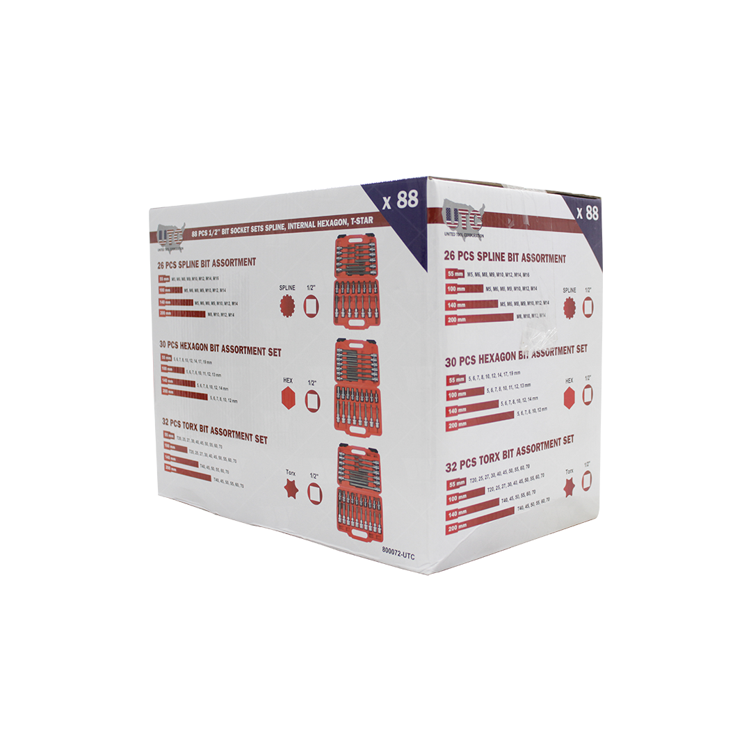 Juegos de dados con puntas de 1/2'' de 88 piezas 800072-UTC