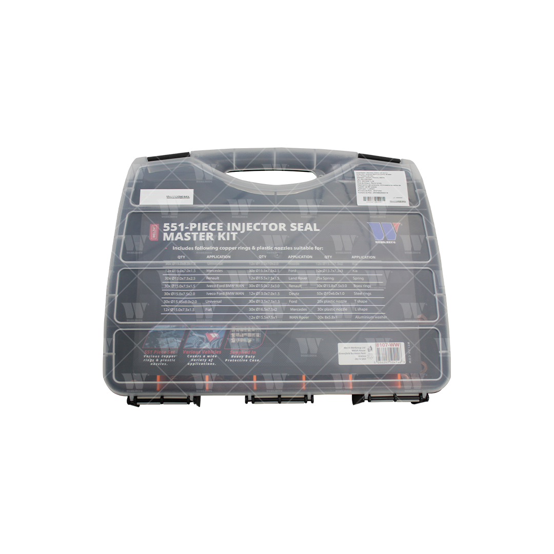 Kit maestro de arandelas, sellos para inyectores diesel, 551 piezas 8107-WW