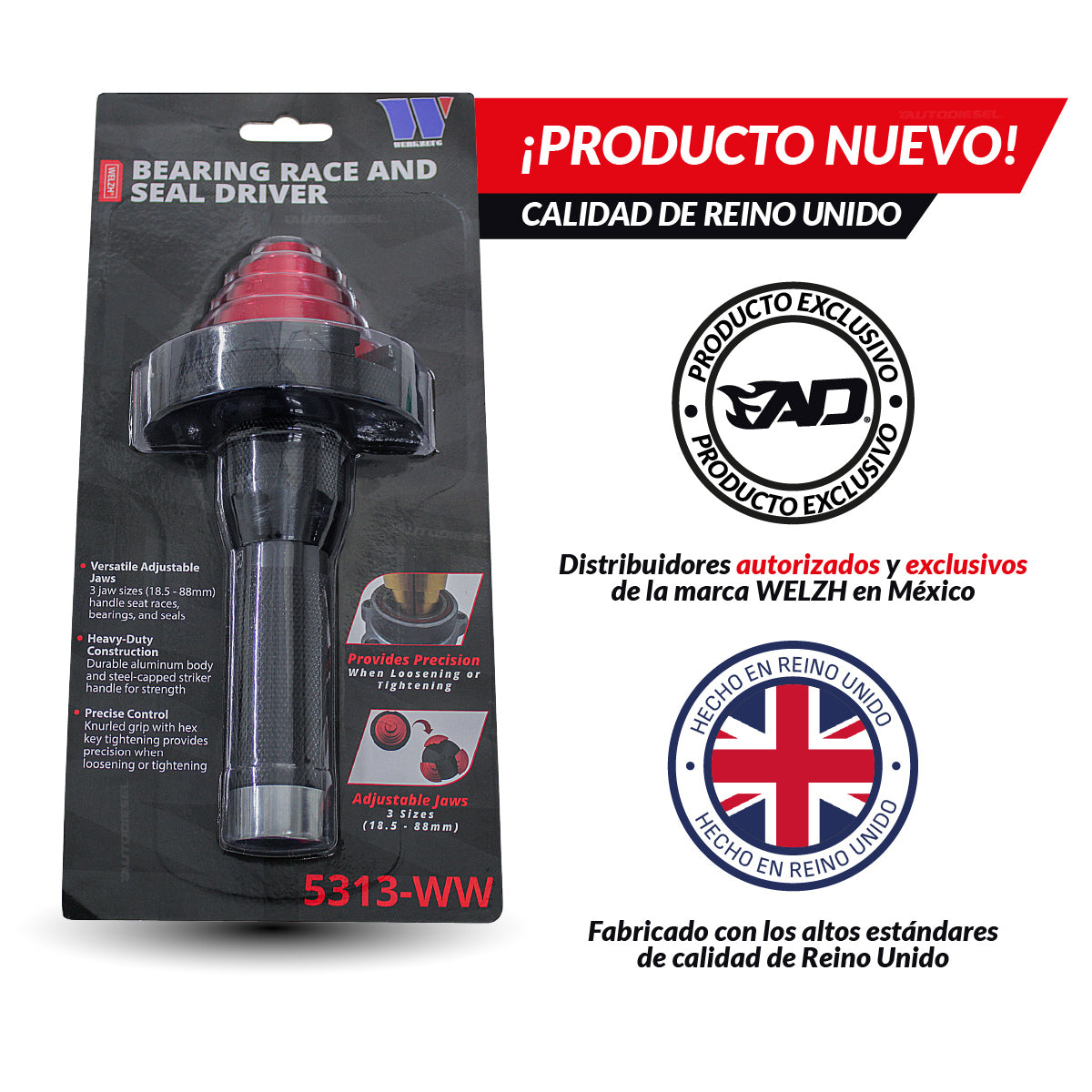 Extractor y empuje de rodamientos, sellos y retenes; 19-90 mm 5313-WW