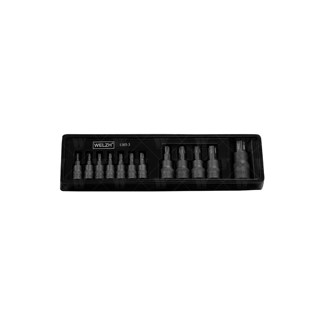 Juego puntas Torx de 12 piezas T8H-T60H S2 Acero zincado 1165-3-WW
