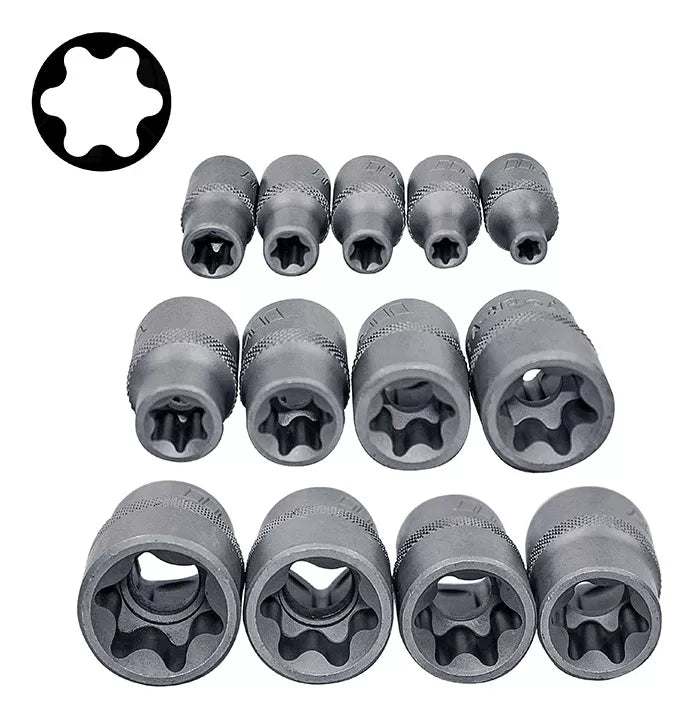 Juego de Dados, Torx® 3/8'', E4-E24, Acero S2 1165-4-WW