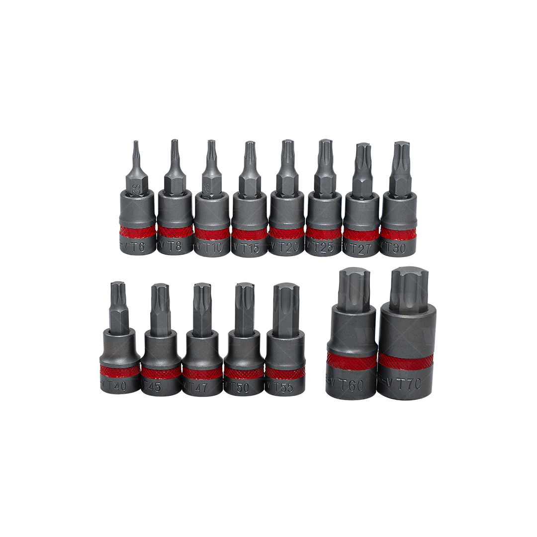 Juego de Dados con Puntas Torx Bit, Acero SE-V, T6-T70 1165-1-WW