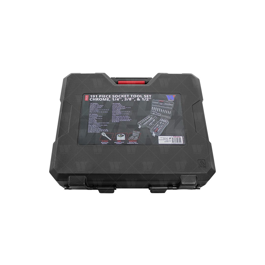 Autocle, Juego de herramientas; Cromo, 1/4'', 3/8'', 1/2'' (191 piezas) 4188-WW