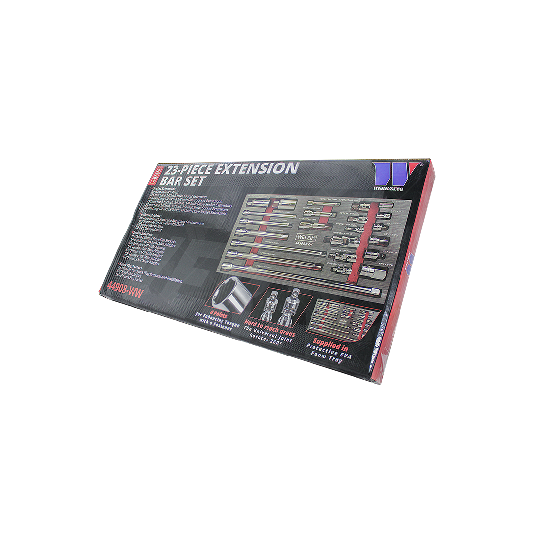 Juego de barras de extensión para matraca y nudos, 23 piezas 44908-WW