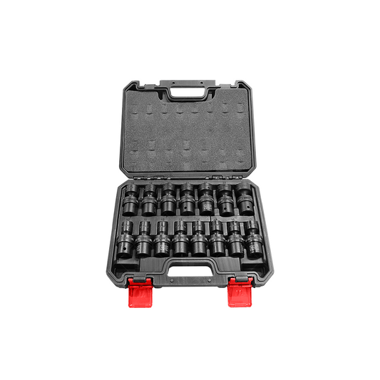 Juego de dados de impacto con nudo; 15 vasos de impacto universales con junta flexible de 1/2''dr, 10-24 mm 5151-ww