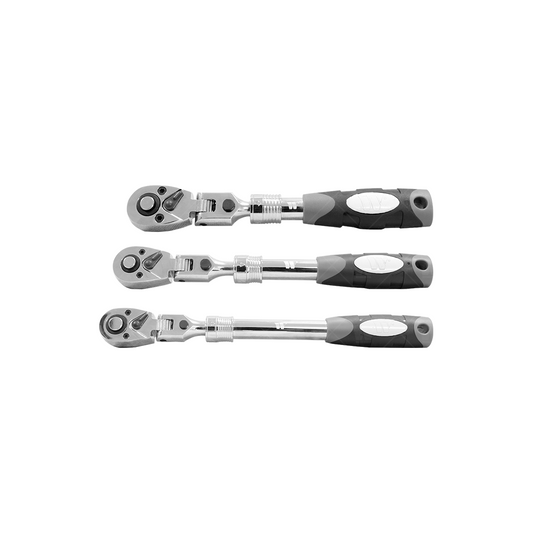 Juego de trinquete; Juego telescópico, de cabezal flexible y bloqueable de 3 piezas 11115-WW